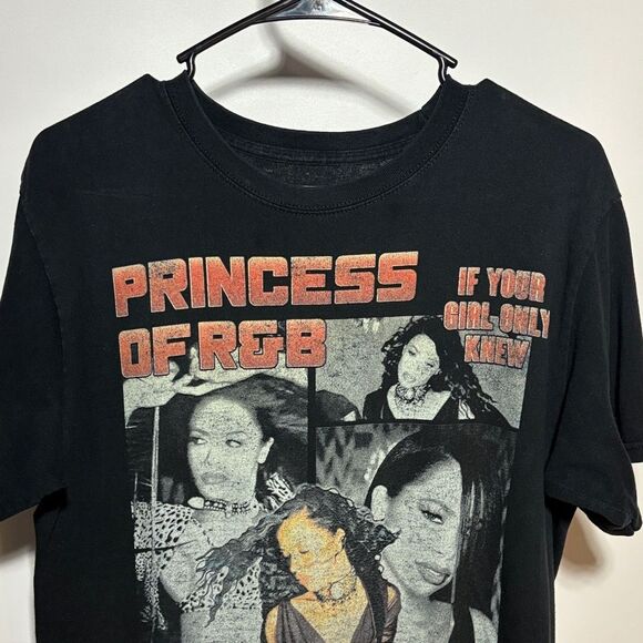 Black Graphic Tee with Princess of R&B Design - Picture 2 of 7